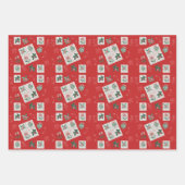 1964年のクリスマススタンプが赤で。包装紙シート ラッピングペーパーシート (正面)