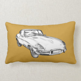 1964年のジャガーXKEの旧式なスポーツ・カーのイラストレーション ランバークッション