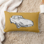 1964年のジャガーXKEの旧式なスポーツ・カーのイラストレーション ランバークッション (ブランケット)