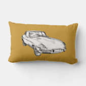 1964年のジャガーXKEの旧式なスポーツ・カーのイラストレーション ランバークッション (裏面)