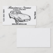 1964年のジャガーXKEの旧式なスポーツ・カーのイラストレーション 名刺 (正面/裏面)