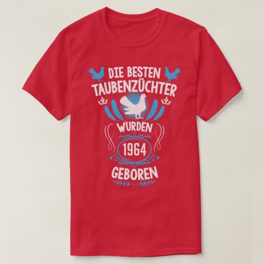 1964年のハト生まれン57歳の誕生日 Tシャツ (デザイン正面)