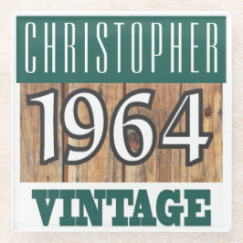 1964年の名前のヴィンテージガラスコースター ガラスコースター