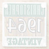 1964年の名前のヴィンテージガラスコースター ガラスコースター (裏面)