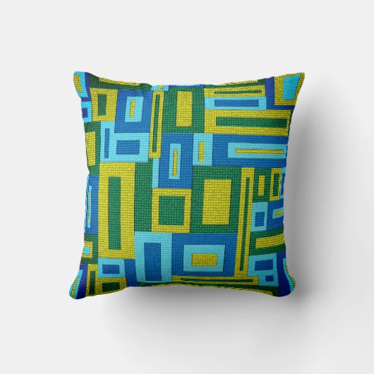 1964年の孔雀は世紀半ばのモダンGeometricsを着色します クッション (裏面)