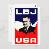 1964年の米国向けLBJ ポストカード (正面/裏面)