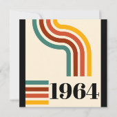 1964年レトロストライプヴィンテージポスター サンキューカード (正面)