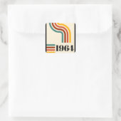 1964年レトロストライプヴィンテージポスター スクエアシール (バッグ)