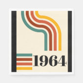 1964年レトロストライプヴィンテージポスター スタンダードランチョンナプキン (正面)