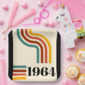 1964年レトロストライプヴィンテージポスター ペーパープレート (パーティー)