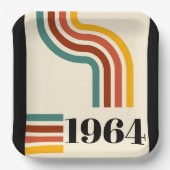 1964年レトロストライプヴィンテージポスター ペーパープレート (正面)