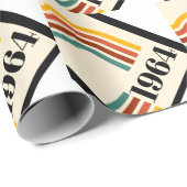 1964年レトロストライプヴィンテージポスター ラッピングペーパー (ロールコーナー)