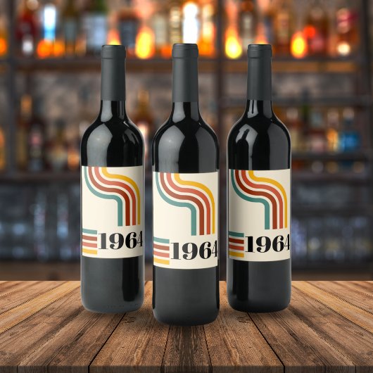 1964年レトロストライプヴィンテージポスター ワインラベル