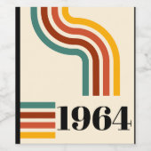 1964年レトロストライプヴィンテージポスター ワインラベル (シングルラベル)