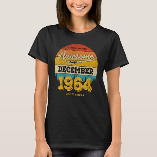 1964年以降の2023年12月59素晴らし日誕生日 Tシャツ (正面)