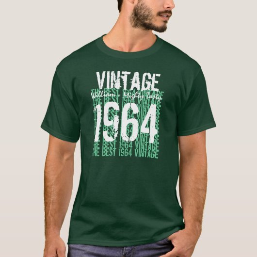 1964年最高のヴィンテージ年誕生日T型の緑 Tシャツ (正面)