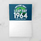 1964年生まれの閏日2月29日 誕生日おめでとう 箔グリーティングカード (内側レイダウン)