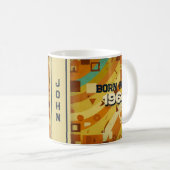 1964年生まれ 名前入りマグカップ - 60年代レトロ幾何学デザイン コーヒーマグカップ (正面右)