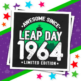 1964年素晴らし閏年日以後2月29誕生日 スタンダードカクテルナプキン