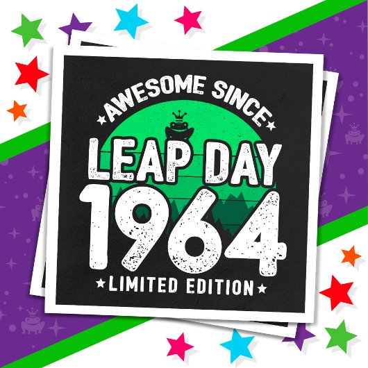 1964年素晴らし閏年日以後2月29誕生日 スタンダードカクテルナプキン