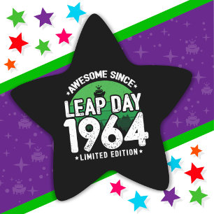 1964年素晴らし閏年日以後2月29誕生日 星シール