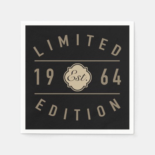1964年限定版60誕生日 スタンダードカクテルナプキン (正面)