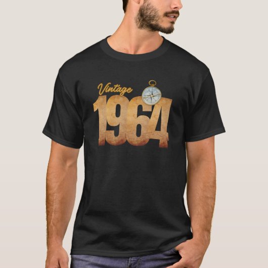 1964年60歳の生まれ贈り物ヴィンテージ60レトロ Tシャツ (正面)