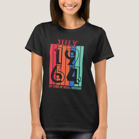 1964年7月58歳素晴らし1歳 Tシャツ (正面)