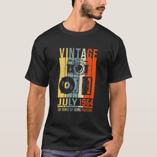1964年7月 58歳 最高な年 Tシャツ (正面)