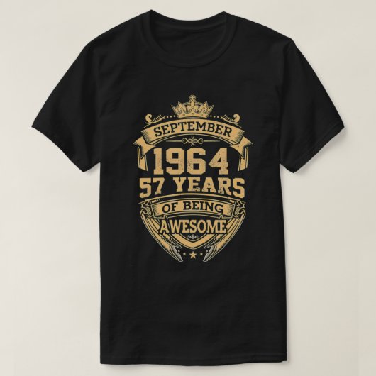 1964年9月57歳素晴らし Tシャツ (デザイン正面)