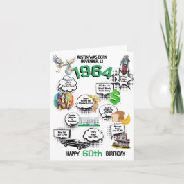 1964生まれ年のおもしろい事実折畳み誕生日招待状 招待状