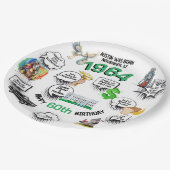 1964生まれ年のおもしろい事実誕生日 ペーパープレート (アングル)