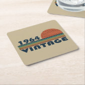 1964生まれ年のヴィンテージ誕生日 スクエアペーパーコースター (アングル)