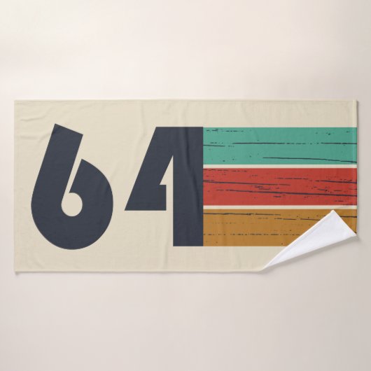 1964生まれ年のヴィンテージ誕生日 バスタオル (バスタオル)