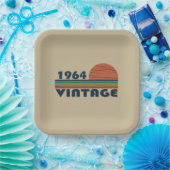 1964生まれ年のヴィンテージ誕生日 ペーパープレート (パーティー)