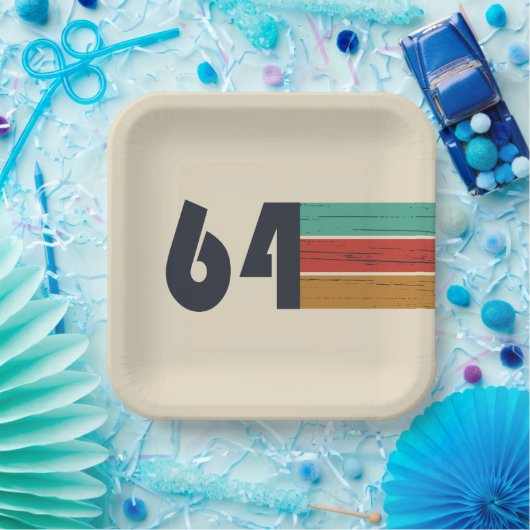 1964生まれ年のヴィンテージ誕生日 ペーパープレート (パーティー)
