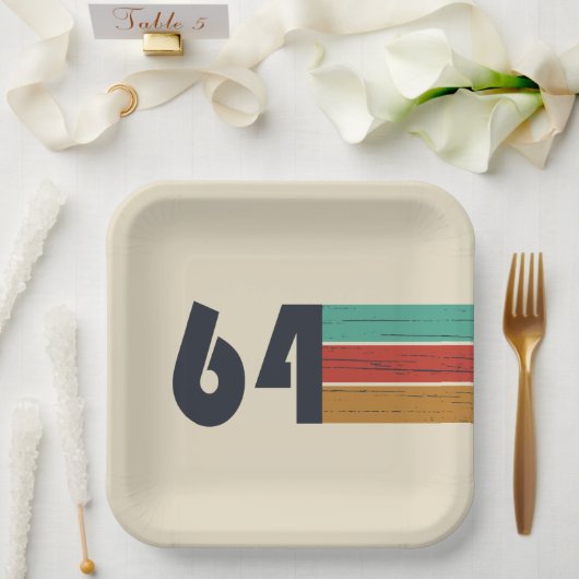 1964生まれ年のヴィンテージ誕生日 ペーパープレート (ウェディング)