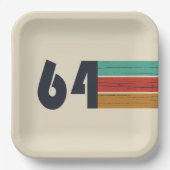 1964生まれ年のヴィンテージ誕生日 ペーパープレート (正面)