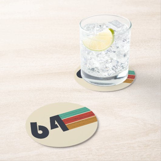 1964生まれ年のヴィンテージ誕生日 ラウンドペーパーコースター (インサイチュ)