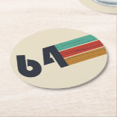 1964生まれ年のヴィンテージ誕生日 ラウンドペーパーコースター (アングル)