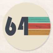 1964生まれ年のヴィンテージ誕生日 ラウンドペーパーコースター (正面)