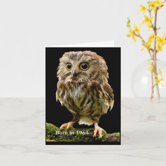 1964生まれ年の誕生日おもしろい事実 カード (黄色い花)