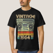 1964生まれ年無線レトロ、1964年誕生日ギフト Tシャツ (正面)