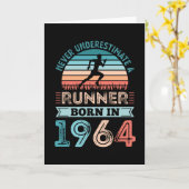 1964生まれ年60誕生日ギフトパパのランナー カード (黄色い花)
