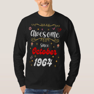 1964素晴らし年10月以来誕生日花とお尻 Tシャツ