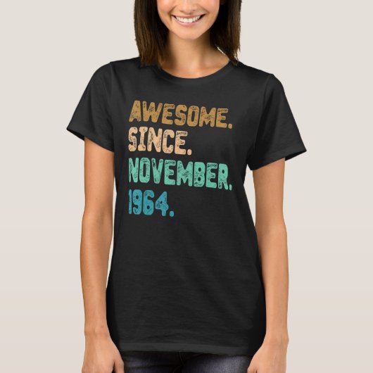 1964素晴らし年11月以来ヴィンテージ58誕生日 Tシャツ (正面)