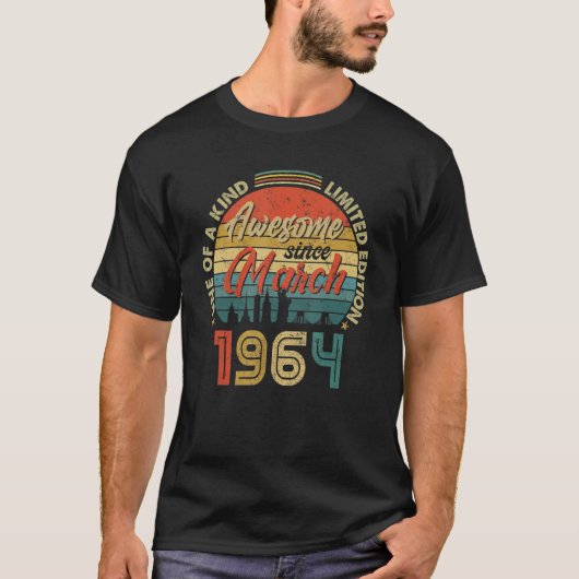 1964素晴らし年3月以来ヴィンテージ58誕生日 Tシャツ (正面)