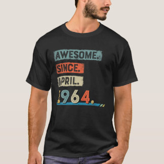 1964素晴らし年4月以来56th誕生日男性 tシャツ
