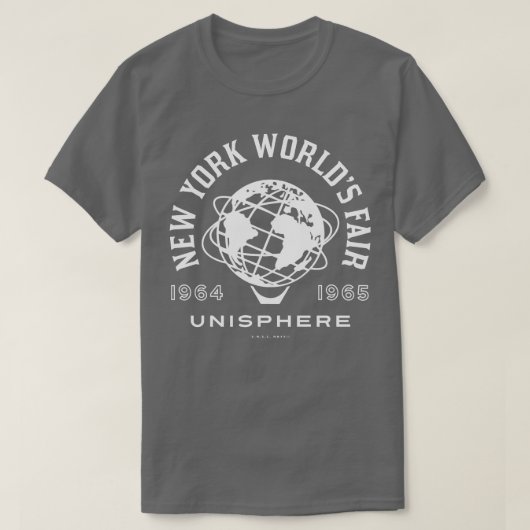 196465 New York Worlds Fair Unisphere with Years W Tシャツ (デザイン正面)