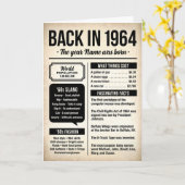 1964 当時のおもしろ事実 誕生日カード カード (黄色い花)
